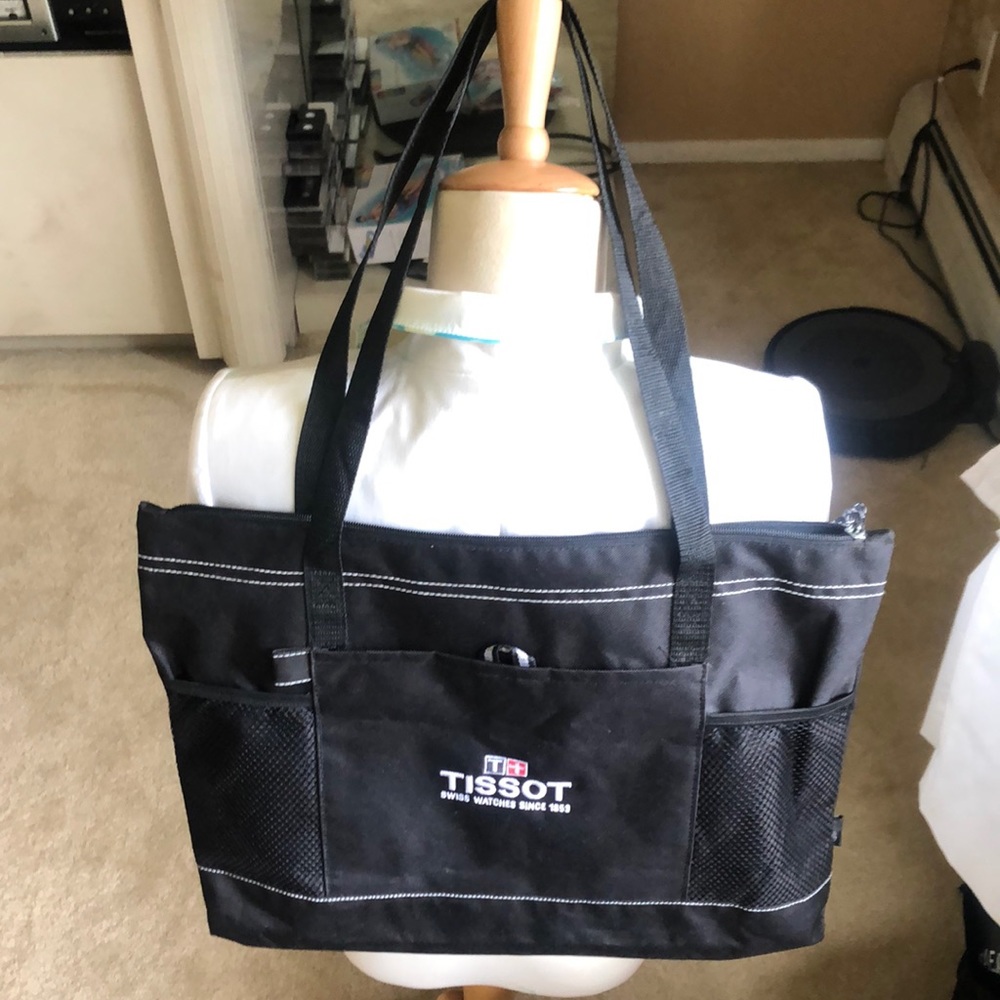 Tissot Swiss Watch Black Laptop Messenger bag